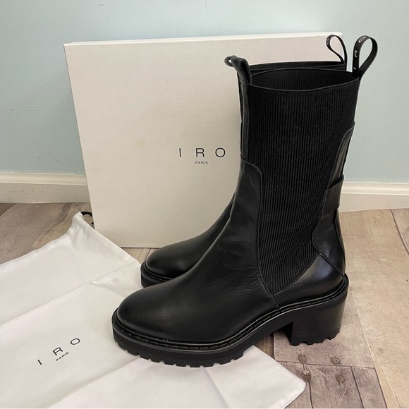 IRO Shoes - IRO Women's Leather Chelsea Boots Black Size 39 / US 8